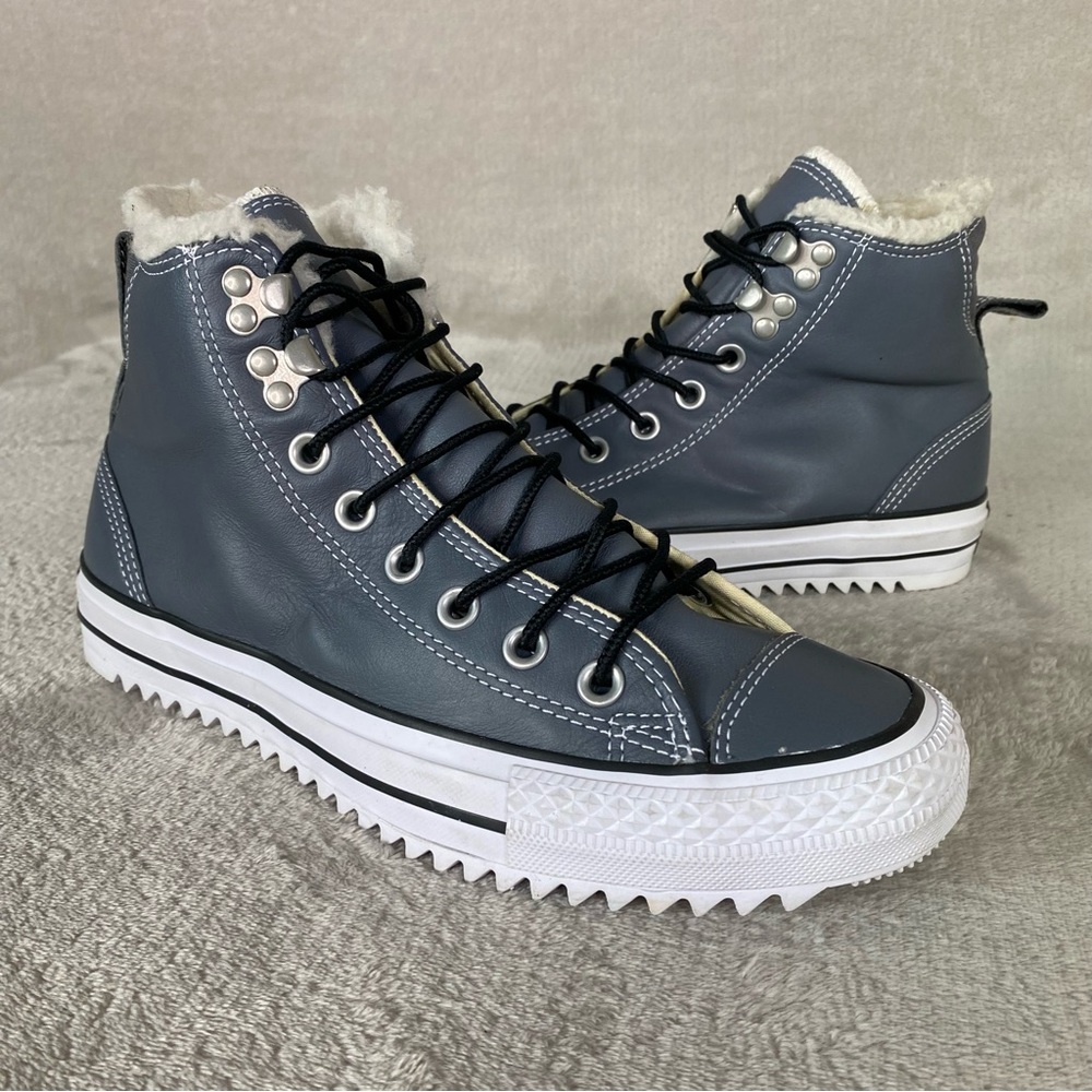 Converse Chuck Taylor City Hiker Lined Hi Shoes Men 7 Women 9 Gray Leather NEW - Picture 3 of 10